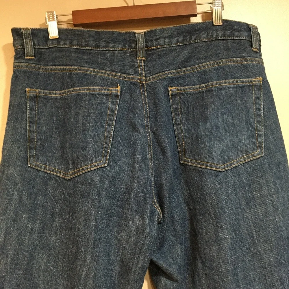Faded Glory Fleece Lined Jeans Mens 36x32 Blue Denim Workwear Utility‎ Outdoor